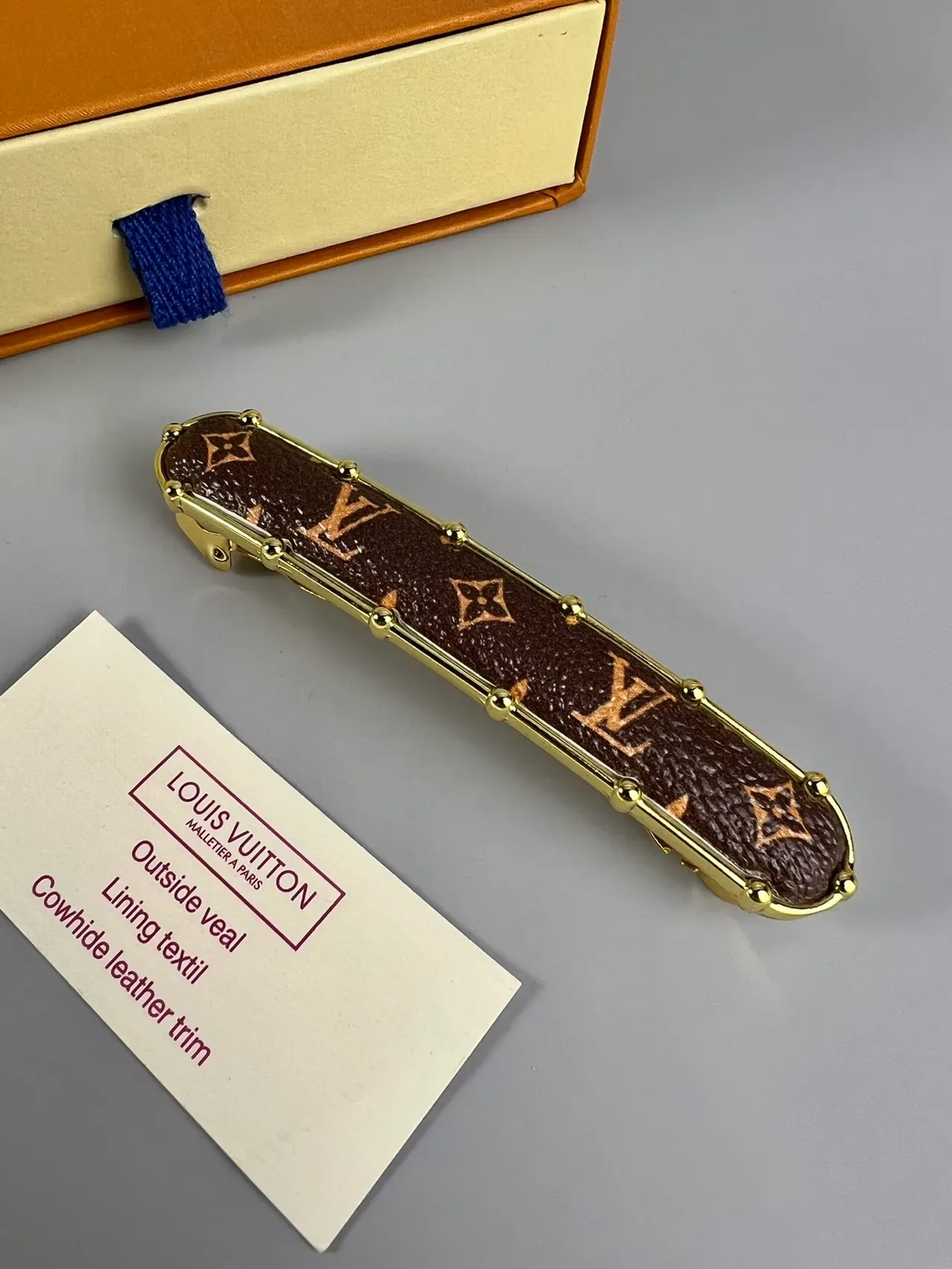 Louis Vuitton Brown Gold Monogram Canvas Riveted Frame Earrings 2