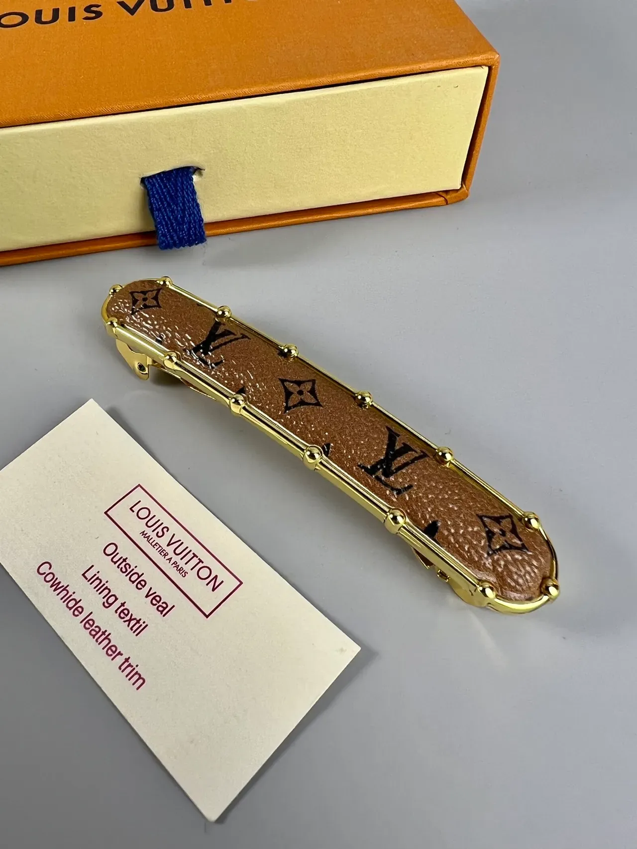 Louis Vuitton Brown Gold Monogram Canvas Riveted Frame Earrings 3