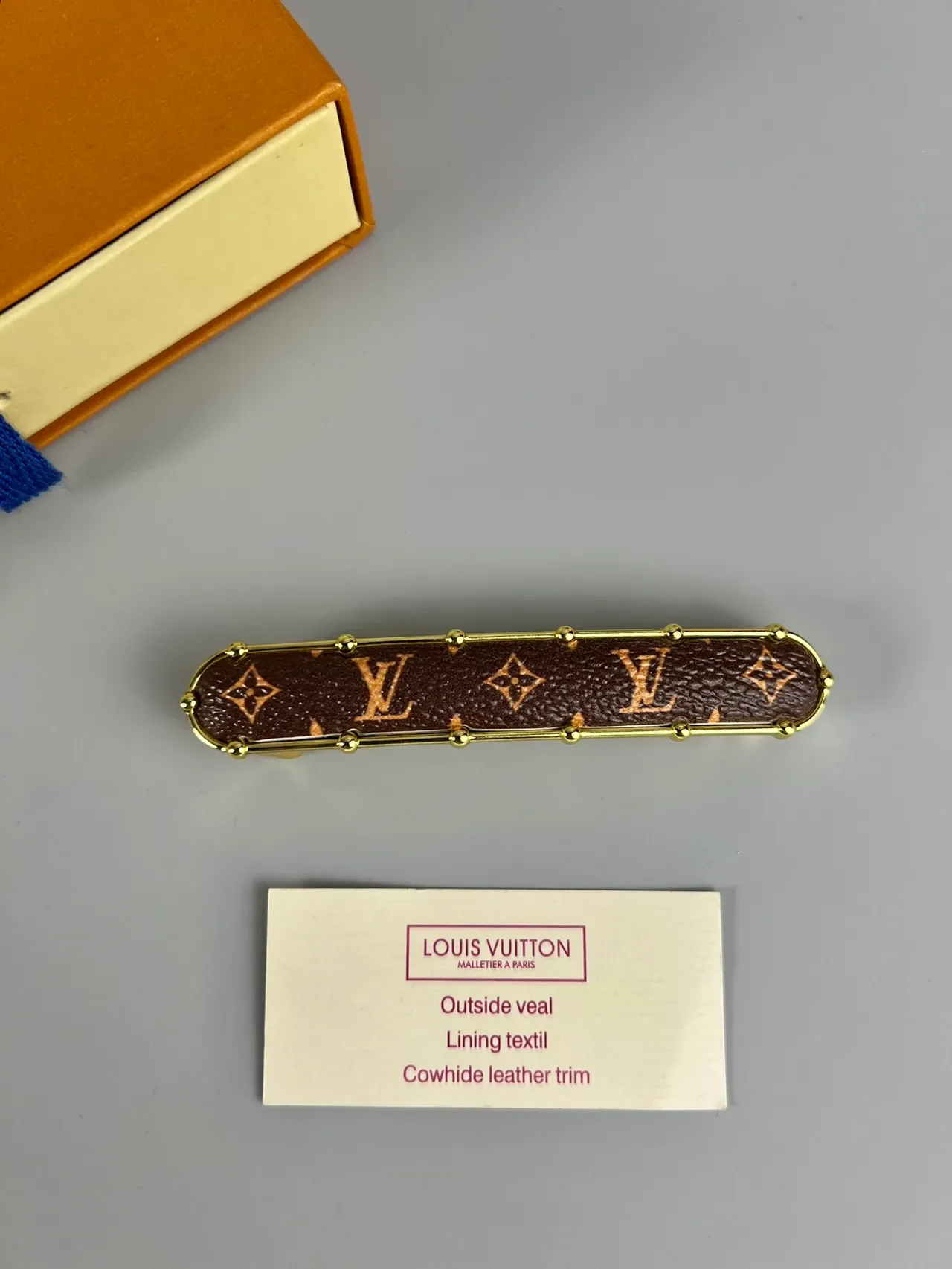 Louis Vuitton Brown Gold Monogram Canvas Riveted Frame Earrings 8