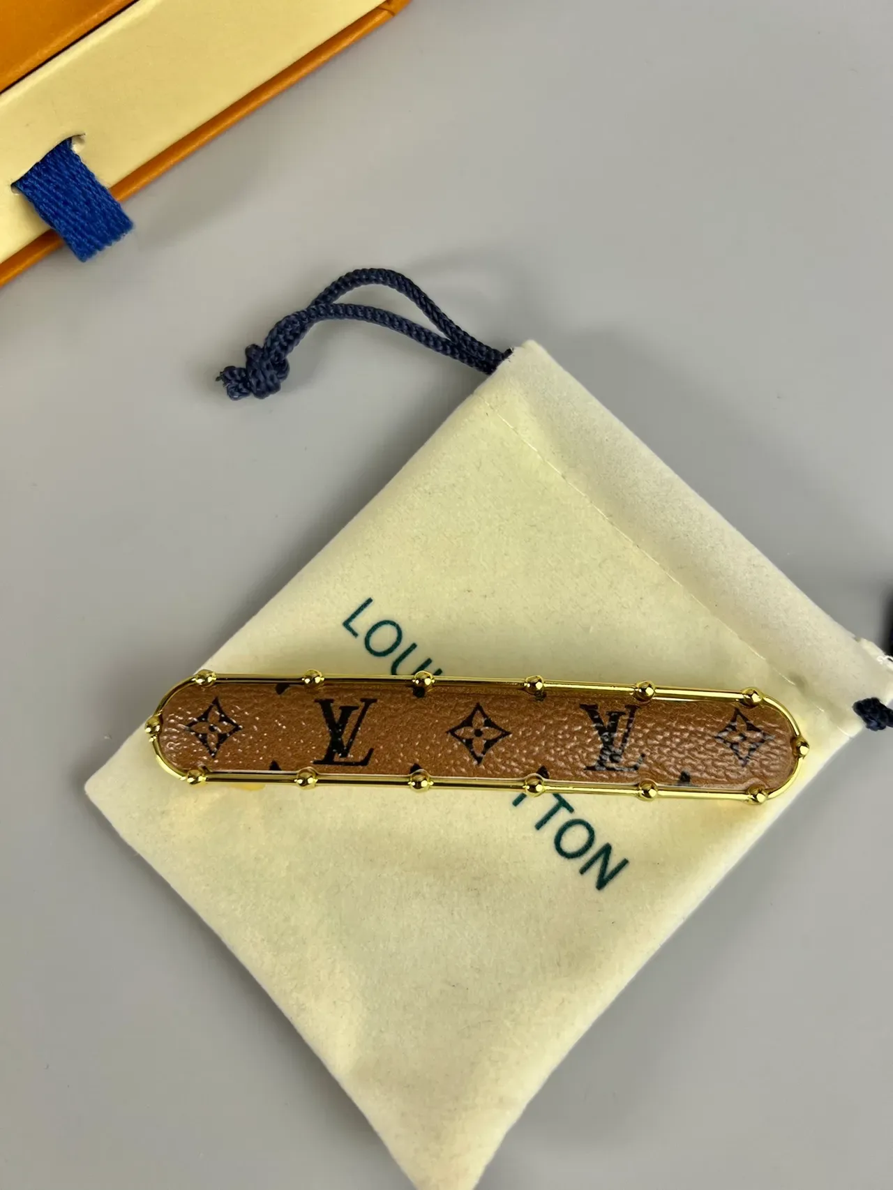 Louis Vuitton Brown Gold Monogram Canvas Riveted Frame Earrings 9