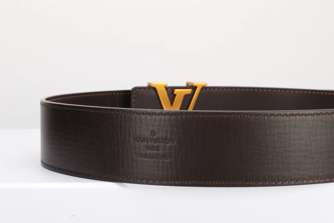 Louis Vuitton marron or lisse monogram boucle cuir ceinture 5