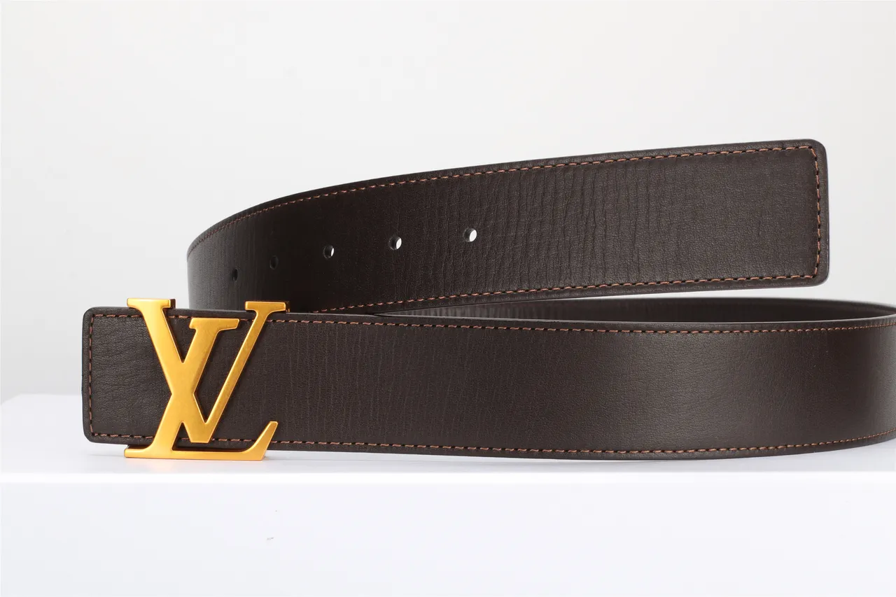 Louis Vuitton marron or lisse monogram boucle cuir ceinture 7