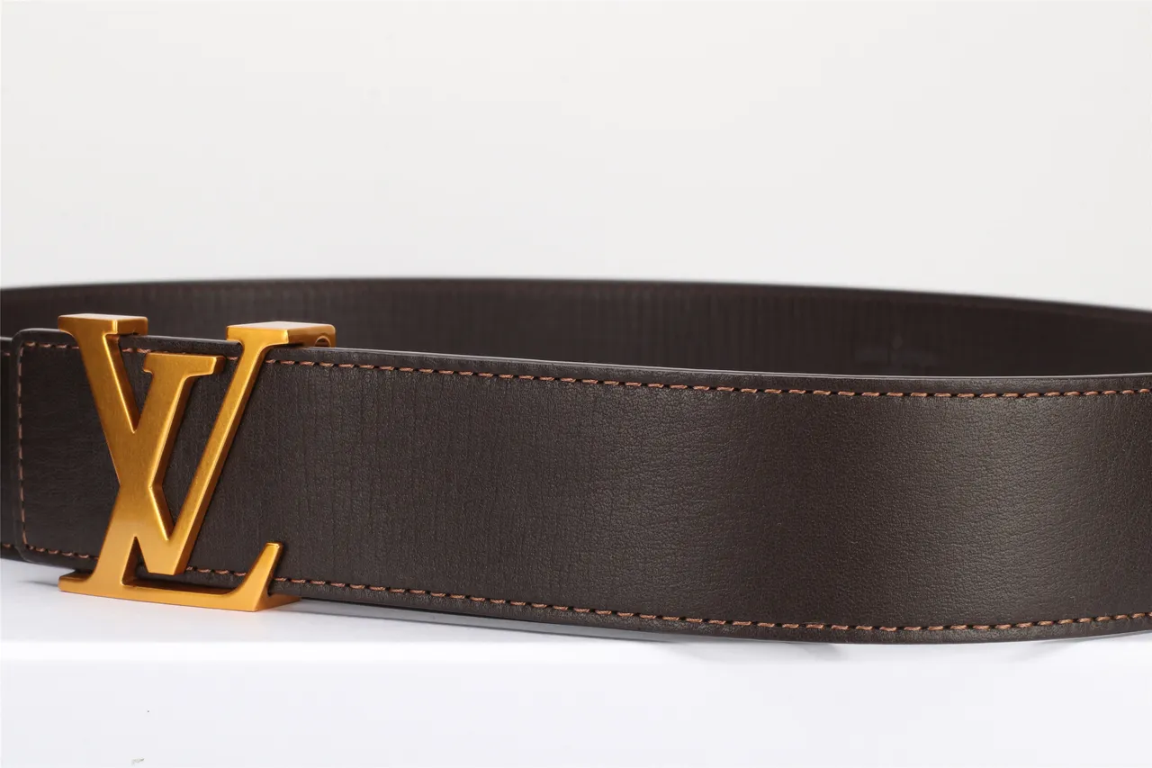 Louis Vuitton marron or lisse monogram boucle cuir ceinture 8