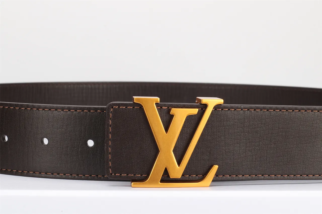 Louis Vuitton marron or lisse monogram boucle cuir ceinture 9