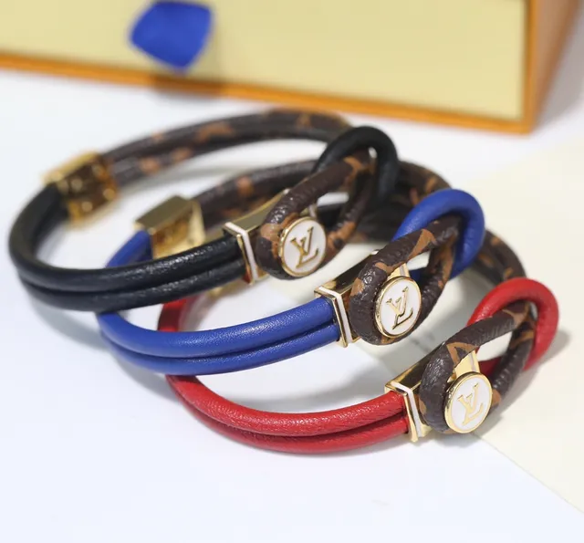 Louis Vuitton Brown Multicolor Double-Loop Enamel LV Medallion Bracelet 1