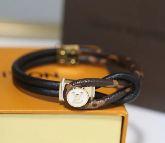 Louis Vuitton Brown Multicolor Double-Loop Enamel LV Medallion Bracelet 2