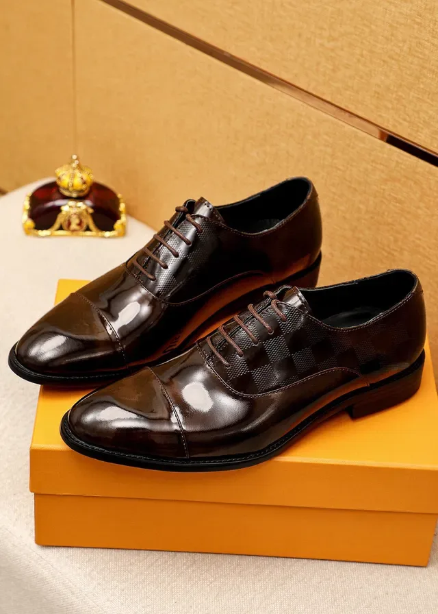 Louis Vuitton Brown Patent Cap-Toe Oxford Shoes 2