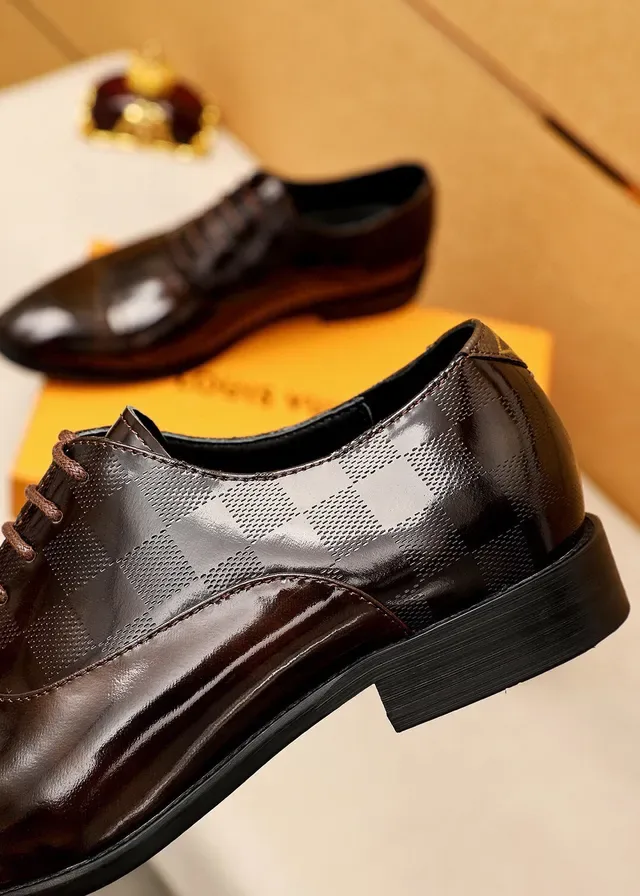 Louis Vuitton Brown Patent Cap-Toe Oxford Shoes 7
