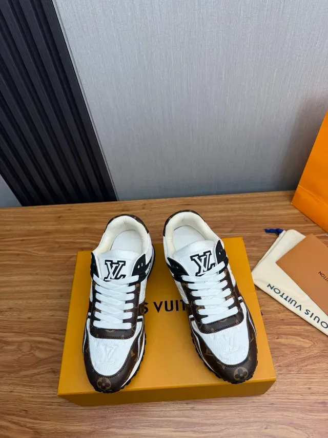 Louis Vuitton Brown White Monogram Canvas Leather Overlays Lifestyle Sneakers 2