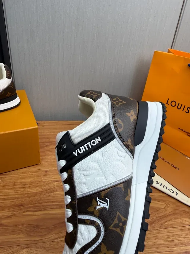 Louis Vuitton Brown White Monogram Canvas Leather Overlays Lifestyle Sneakers 8