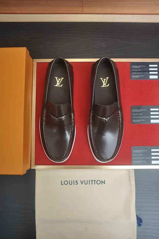 Louis Vuitton Brown White Penny Braided Strap Loafer 5