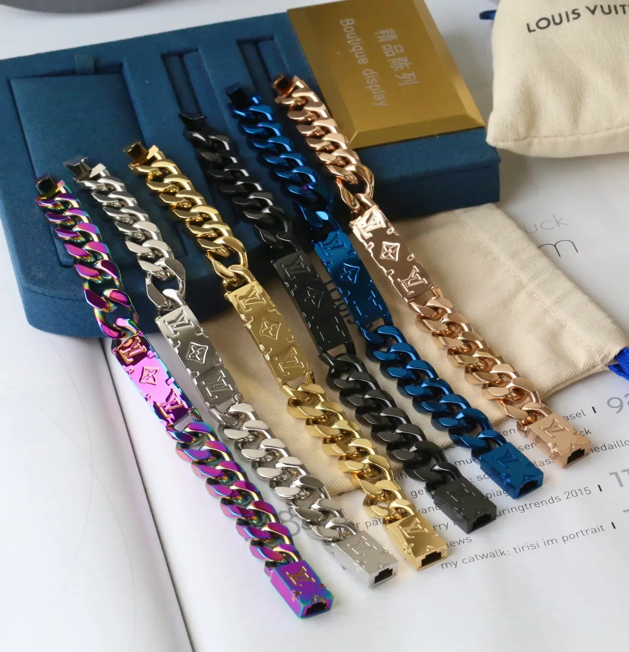 Louis Vuitton Chain Reaction Multicolor Gold Silver Black Blue Rose Gold Bracelets 1