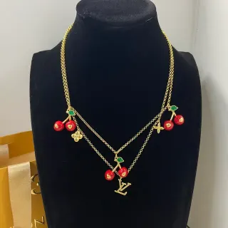 Louis Vuitton Cherry Charm Layered Gold-Tone Necklace