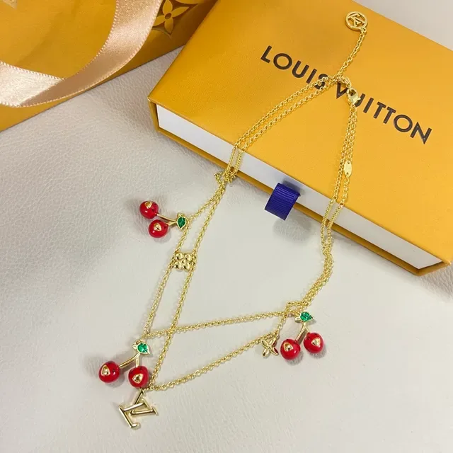 Louis Vuitton Cherry Charm Layered Gold-Tone Necklace 2