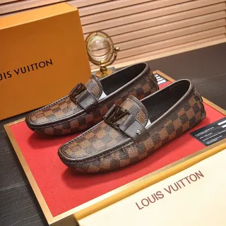 路易威登 Damier Check 皮革带乐福鞋