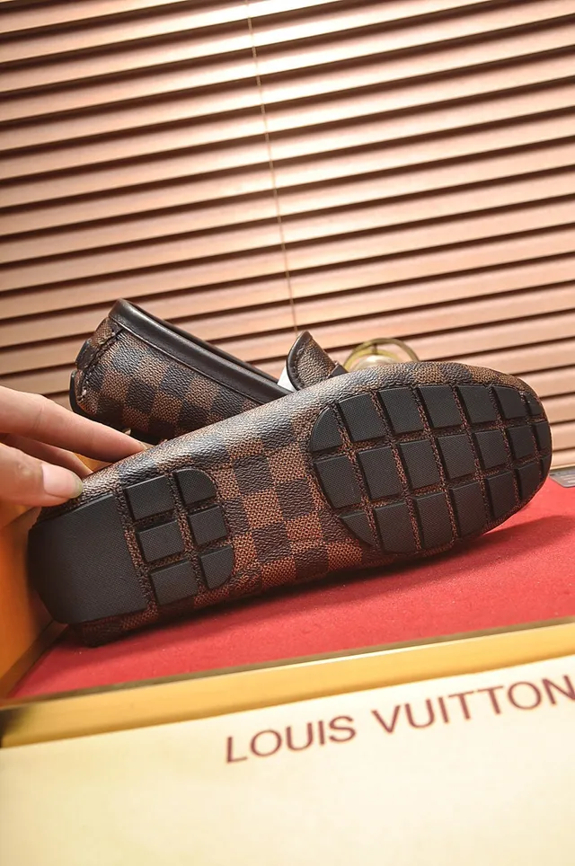 Louis Vuitton Damier Check Leather Strap Loafers 4