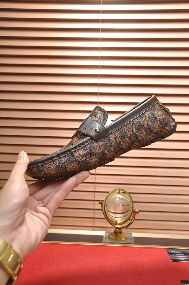 Louis Vuitton Damier Check Leather Strap Loafers 6
