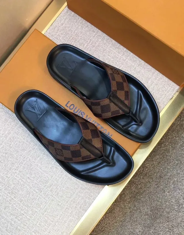 Louis Vuitton Damier Ebène Thong Flip-Flop Slippers 3