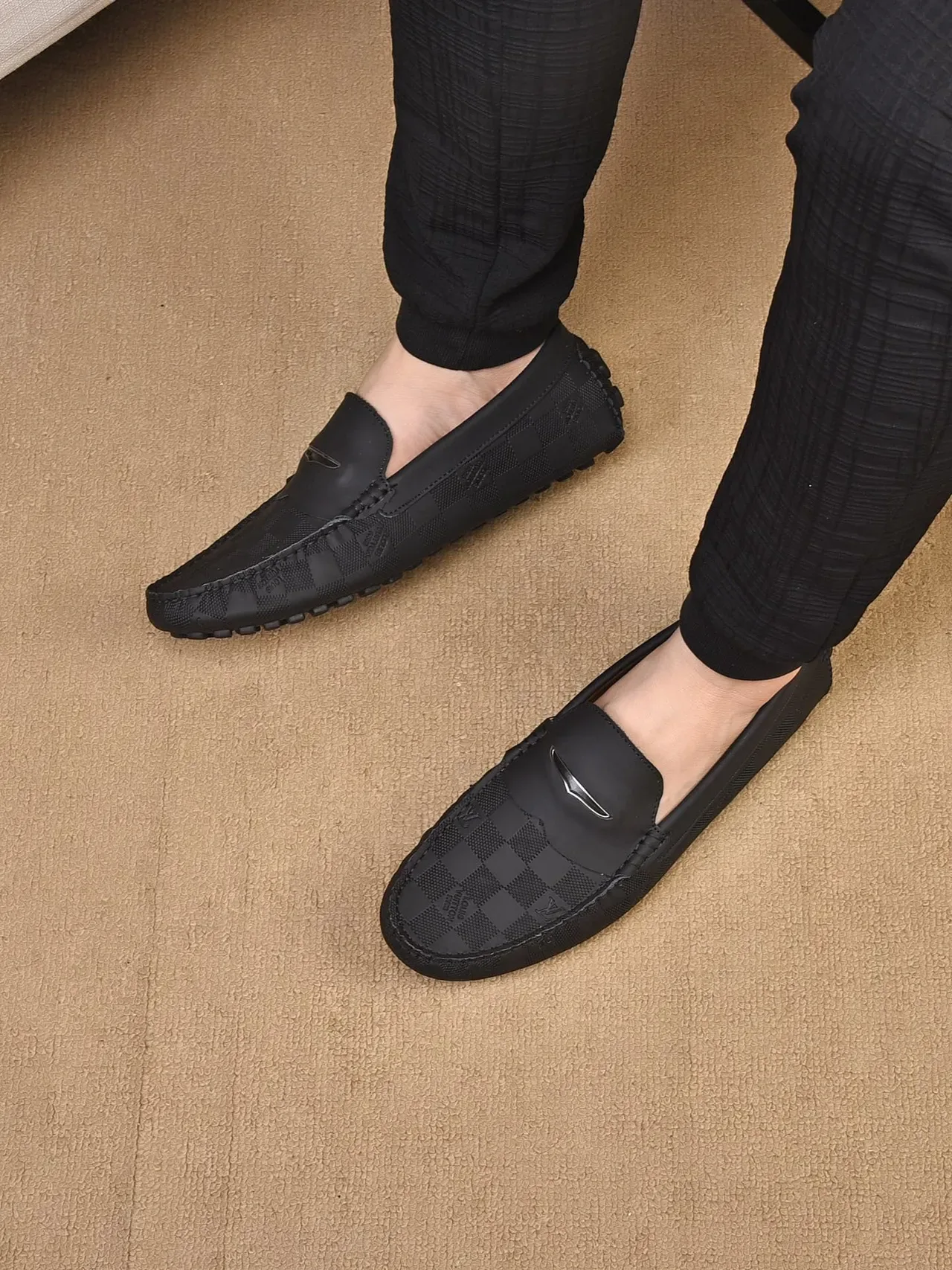 Louis Vuitton Damier Graphite Loafer Black Men's Loafers 2
