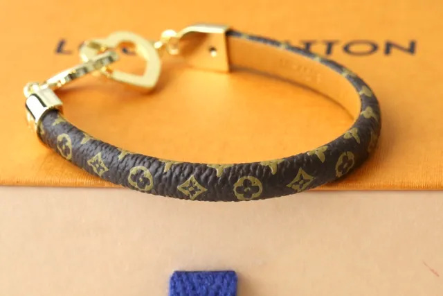 Louis Vuitton Double Heart Braided Monogram Leather Bracelet 4