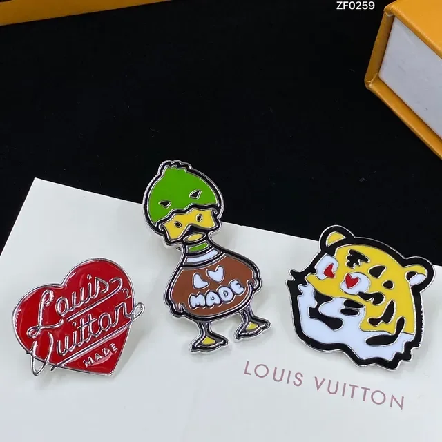 Louis Vuitton Enamel Duck and Bear Silhouette Pendant Necklaces 4