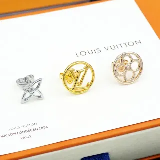 Louis Vuitton Floral and Monogram Stud Earrings