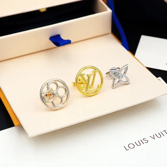 Louis Vuitton Floral and Monogram Stud Earrings 2