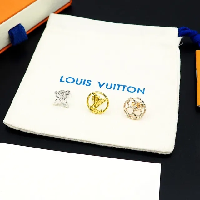 Louis Vuitton Floral and Monogram Stud Earrings 5