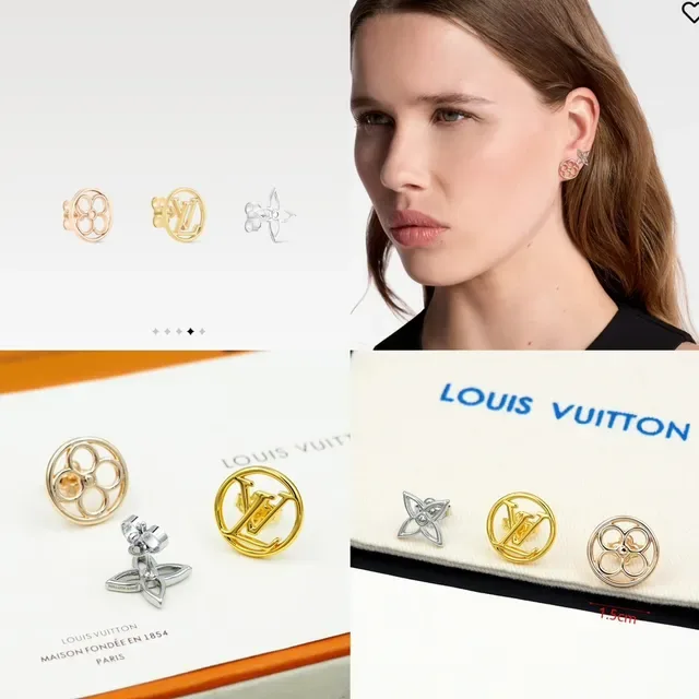 Louis Vuitton Floral and Monogram Stud Earrings 8