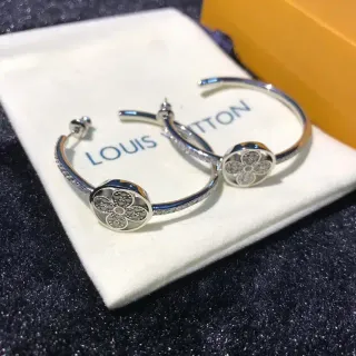 Louis Vuitton Floral Pavé Hoop Earrings