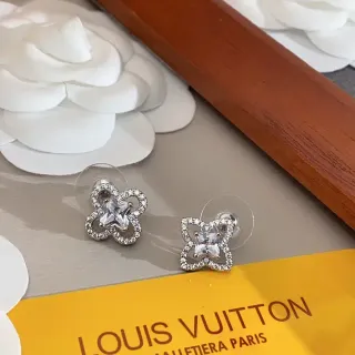 Louis Vuitton Floral Quatrefoil Crystal Stud Earrings