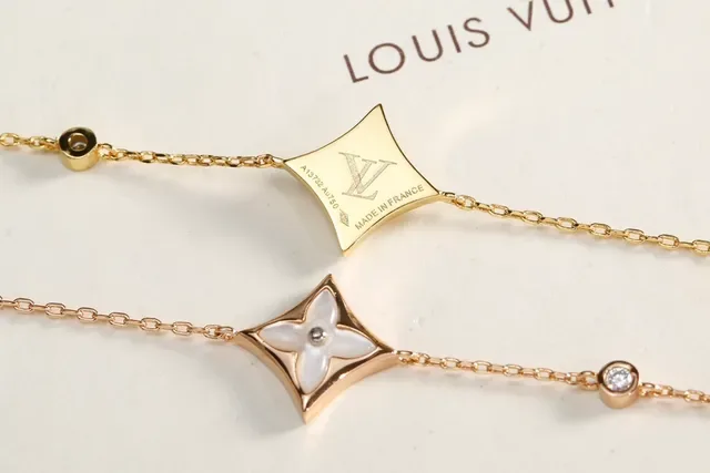 Louis Vuitton Flower Motif Gold-Tone Mother-of-Pearl Bracelet 2