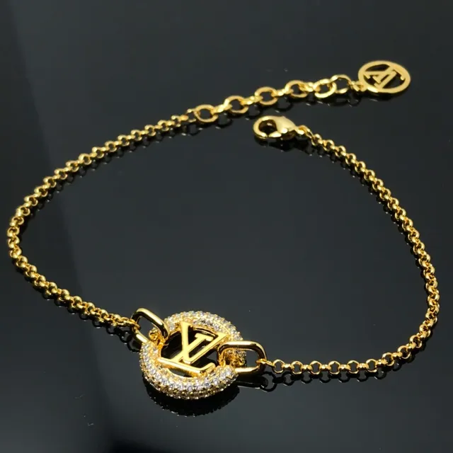 Louis Vuitton Gold Silver Chain Pavé Crystal Halo Bracelet 2