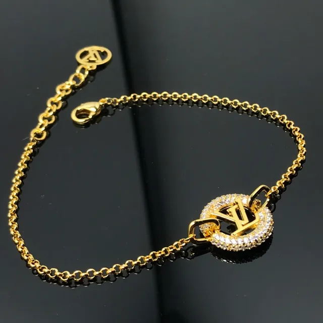 Louis Vuitton Gold Silver Chain Pavé Crystal Halo Bracelet 3