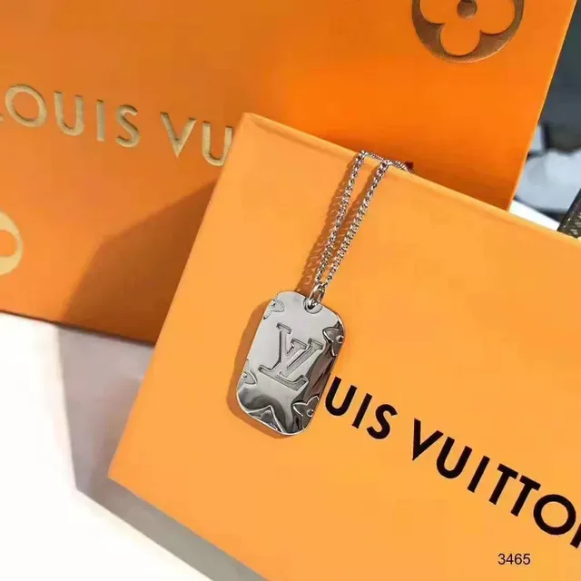 Louis Vuitton Gold Silver Fine Chain Floral Charm Necklace 3