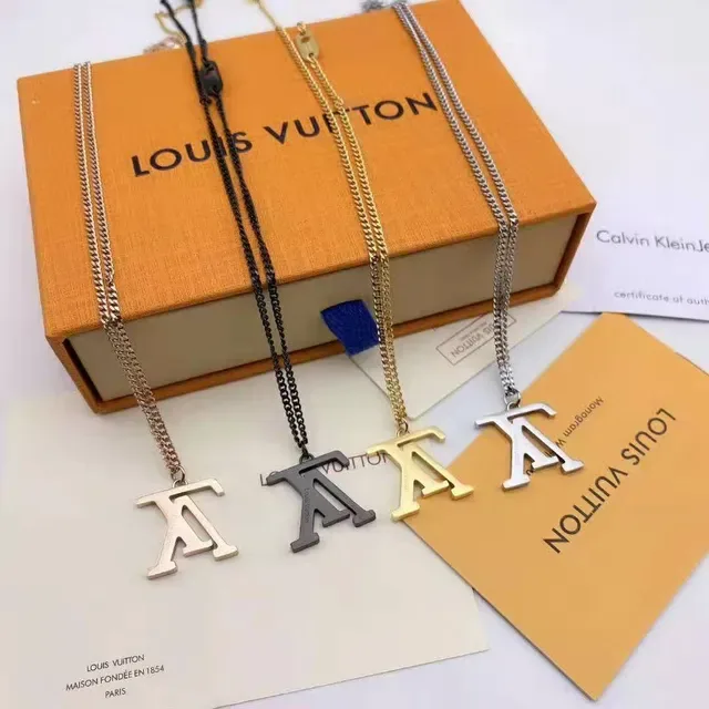 Louis Vuitton Gold Silver Fine Chain Floral Charm Necklace 4