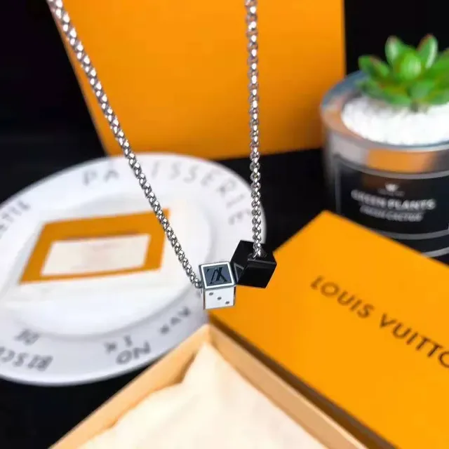 Louis Vuitton Gold Silver Fine Chain Floral Charm Necklace 6