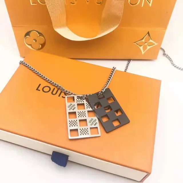 Louis Vuitton Gold Silver Fine Chain Floral Charm Necklace 7