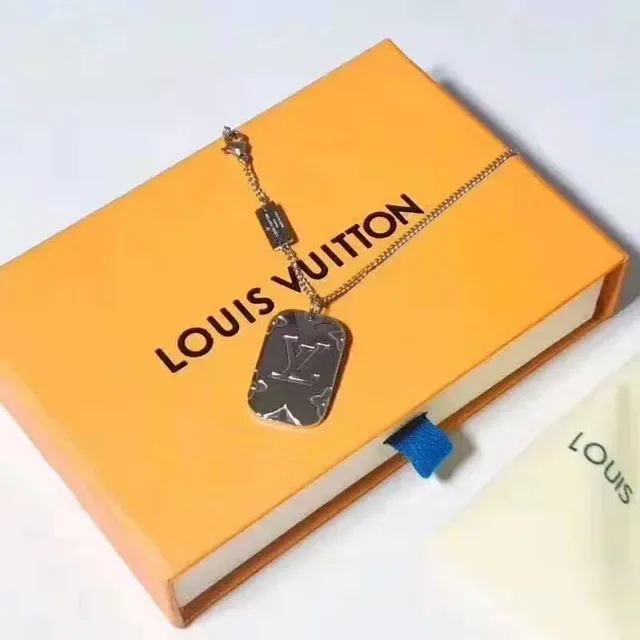 Louis Vuitton Gold Silver Fine Chain Floral Charm Necklace 18