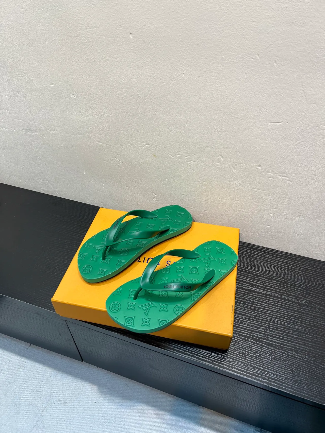 Louis Vuitton Green Monogram-Molded Rubber Slippers 3