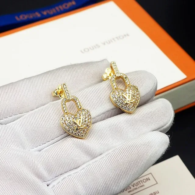 Louis Vuitton Heart Padlock Pavé Crystal Earrings 2