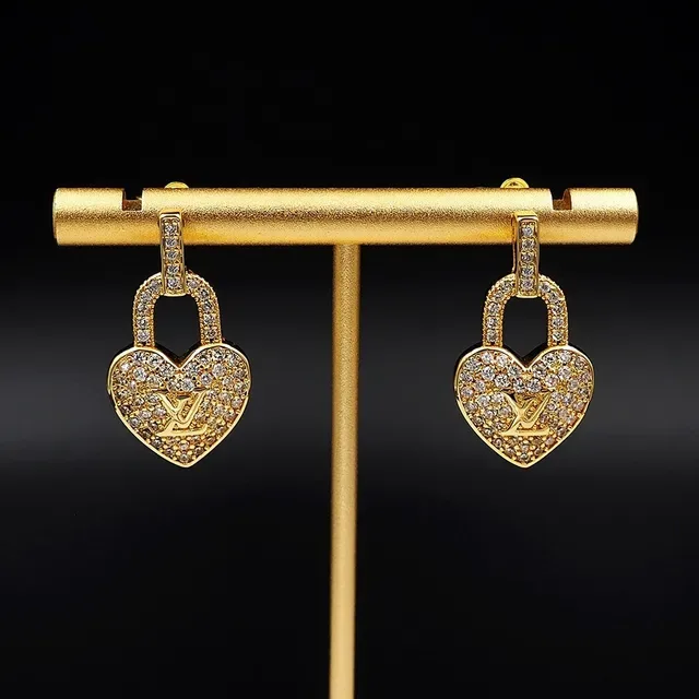Louis Vuitton Heart Padlock Pavé Crystal Earrings 3