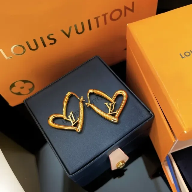 Louis Vuitton Heart-Shaped Monogram Hoop Earrings 5