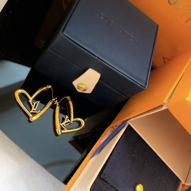 Louis Vuitton Heart-Shaped Monogram Hoop Earrings 6