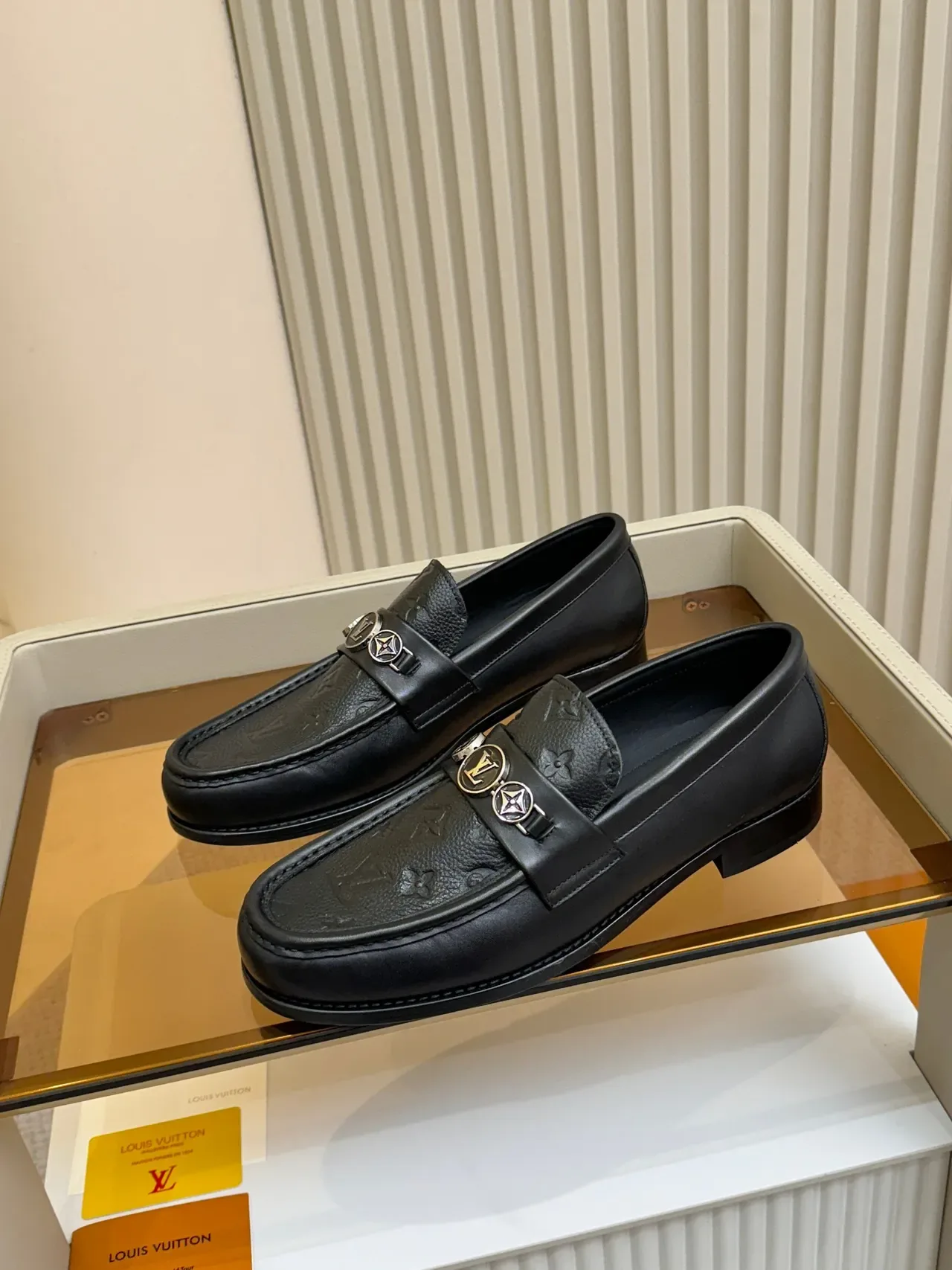 Louis Vuitton Horsebit Loafer Black Monogram Leather Loafers 4