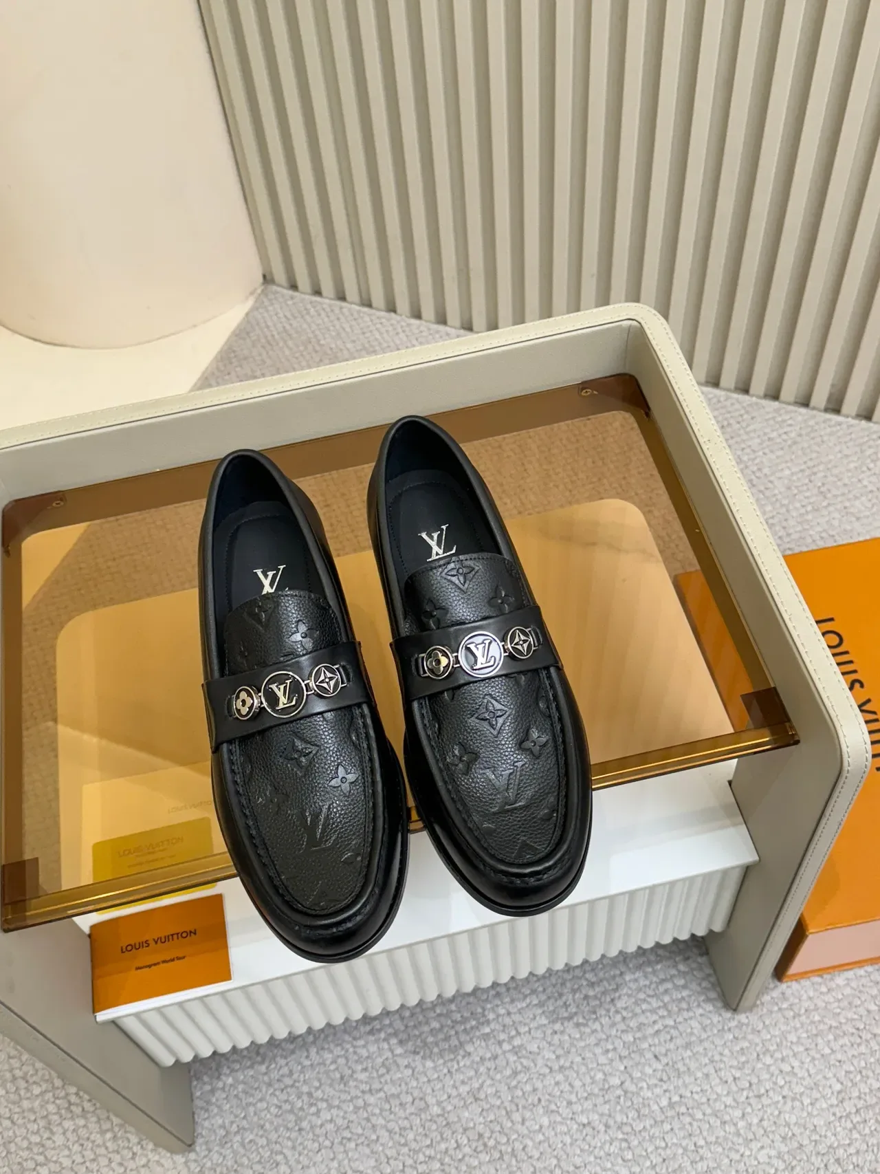 Louis Vuitton Horsebit Loafer Black Monogram Leather Loafers 5