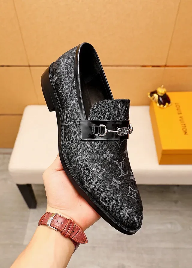 Louis Vuitton Horsebit Loafer Black Monogram Leather Loafers 4