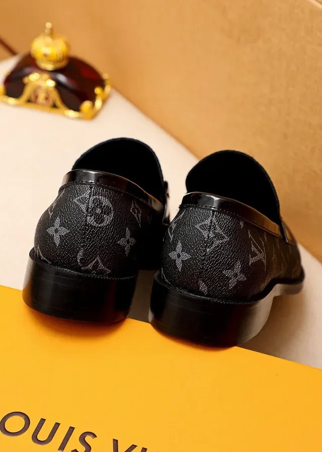 Louis Vuitton Horsebit Loafer Black Monogram Leather Loafers 5