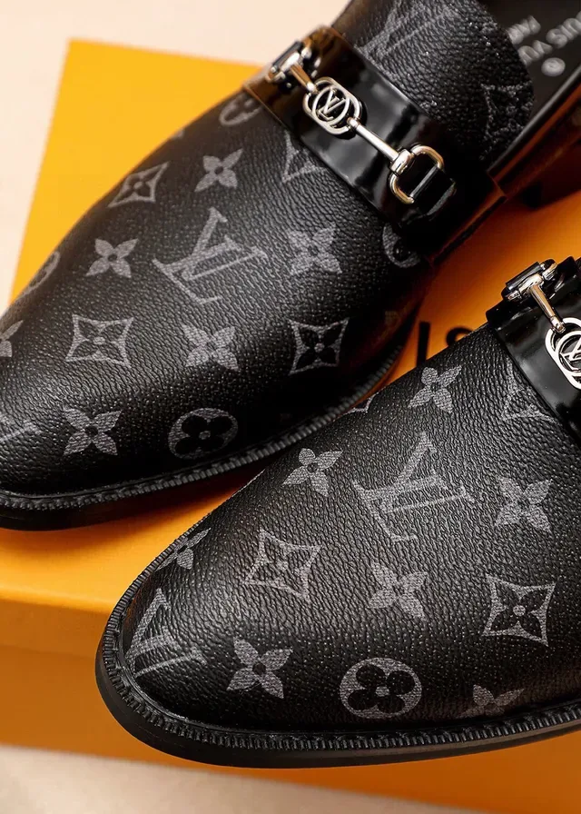 Louis Vuitton Horsebit Loafer Black Monogram Leather Loafers 7
