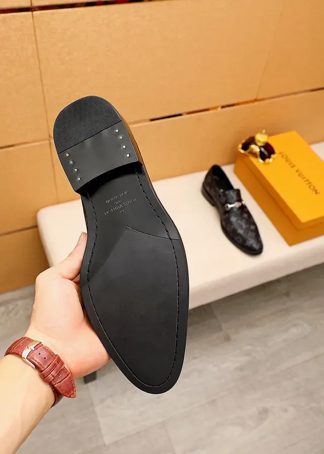 Louis Vuitton Horsebit Loafer Black Monogram Leather Loafers 8